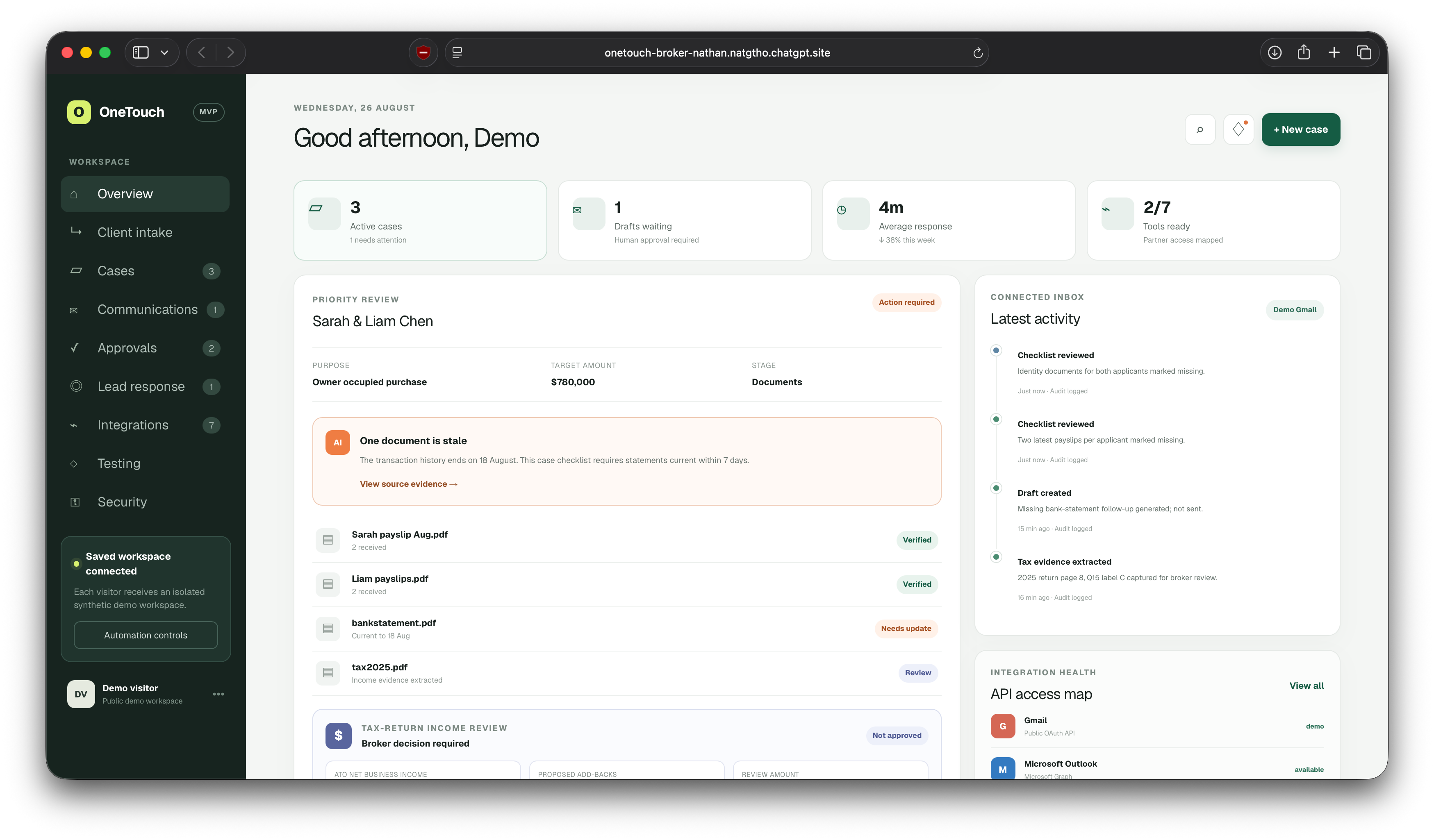 MortgageMate mortgage broker dashboard